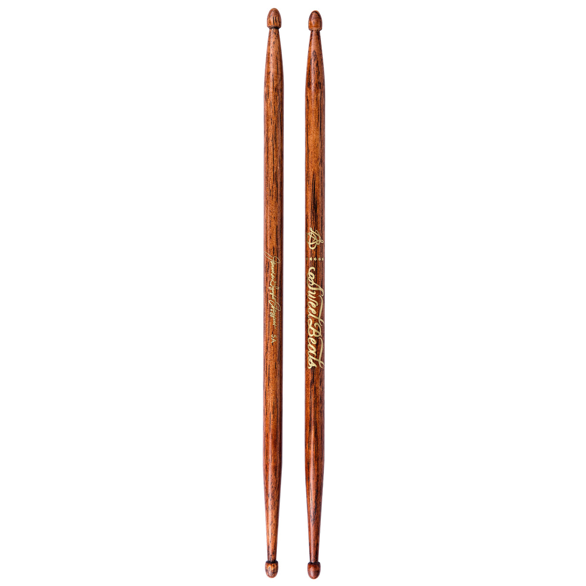 SweetBeats Drum Sticks - Sweet Hickory Red Stained Wood | Wood Tips