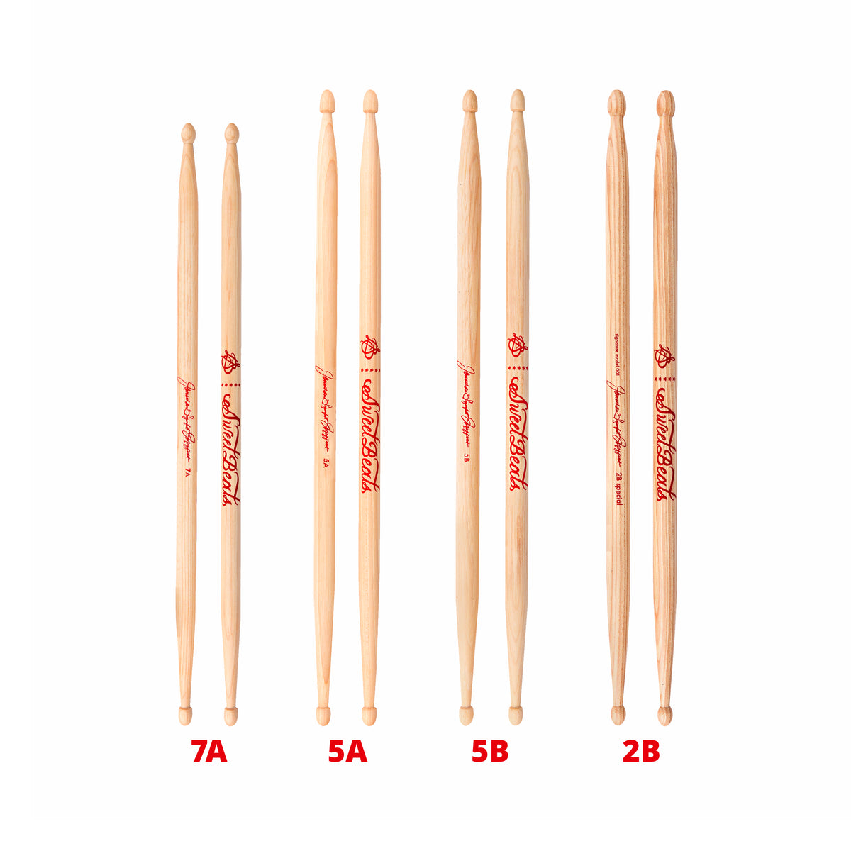 SweetBeats Sweet Hickory Wood Tips Starter Pack (4 SIZES VARIETY BUNDLE)