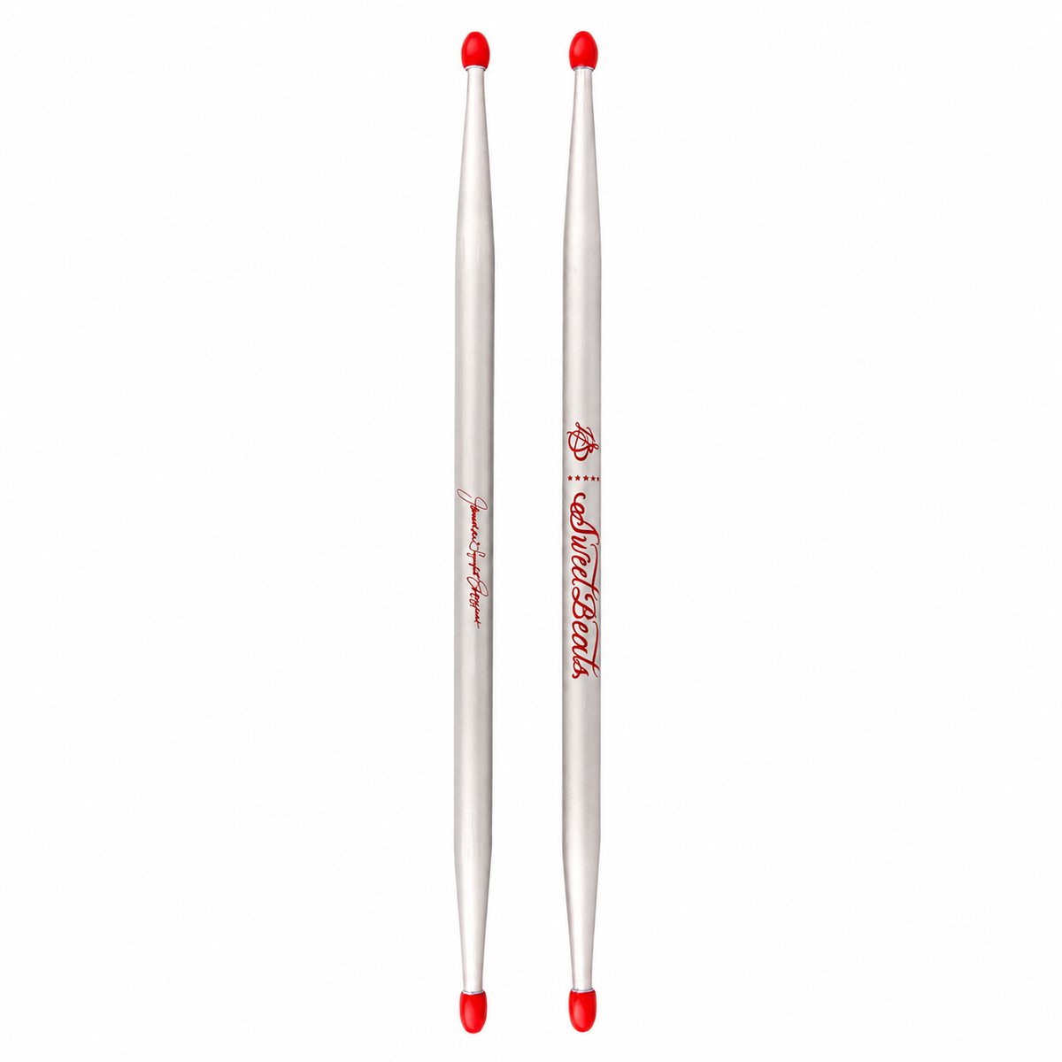 SweetBeats Drum Sticks - Chromium | Red Nylon Tips (Jonathan Moffett Signature Model)