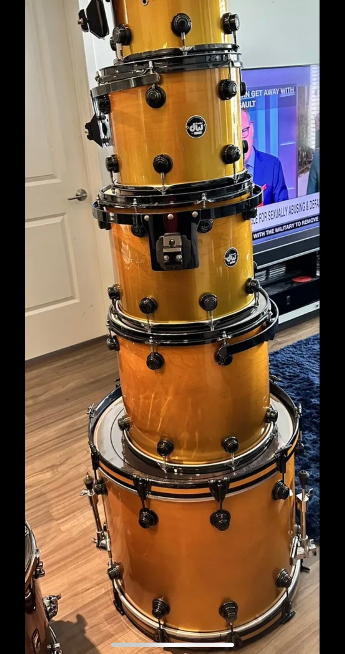 DW Drum Kit 5 piece (signed &amp; previously owned by Jonathan Moffett) Collectible