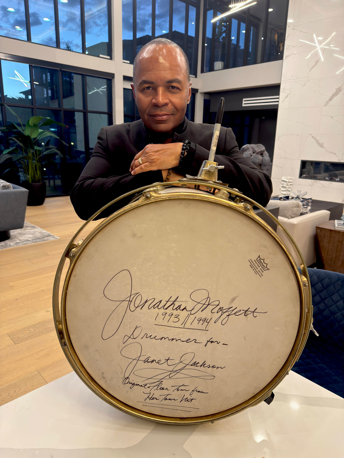 Janet Jackson 1993 FLOOR TOM SIGNED Collectible
