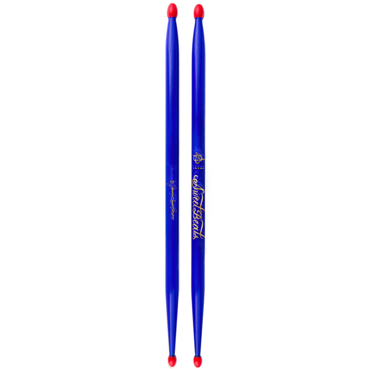 SweetBeats Drum Sticks - Blue Glaze | Red Nylon Tips (Prototype Sticks)