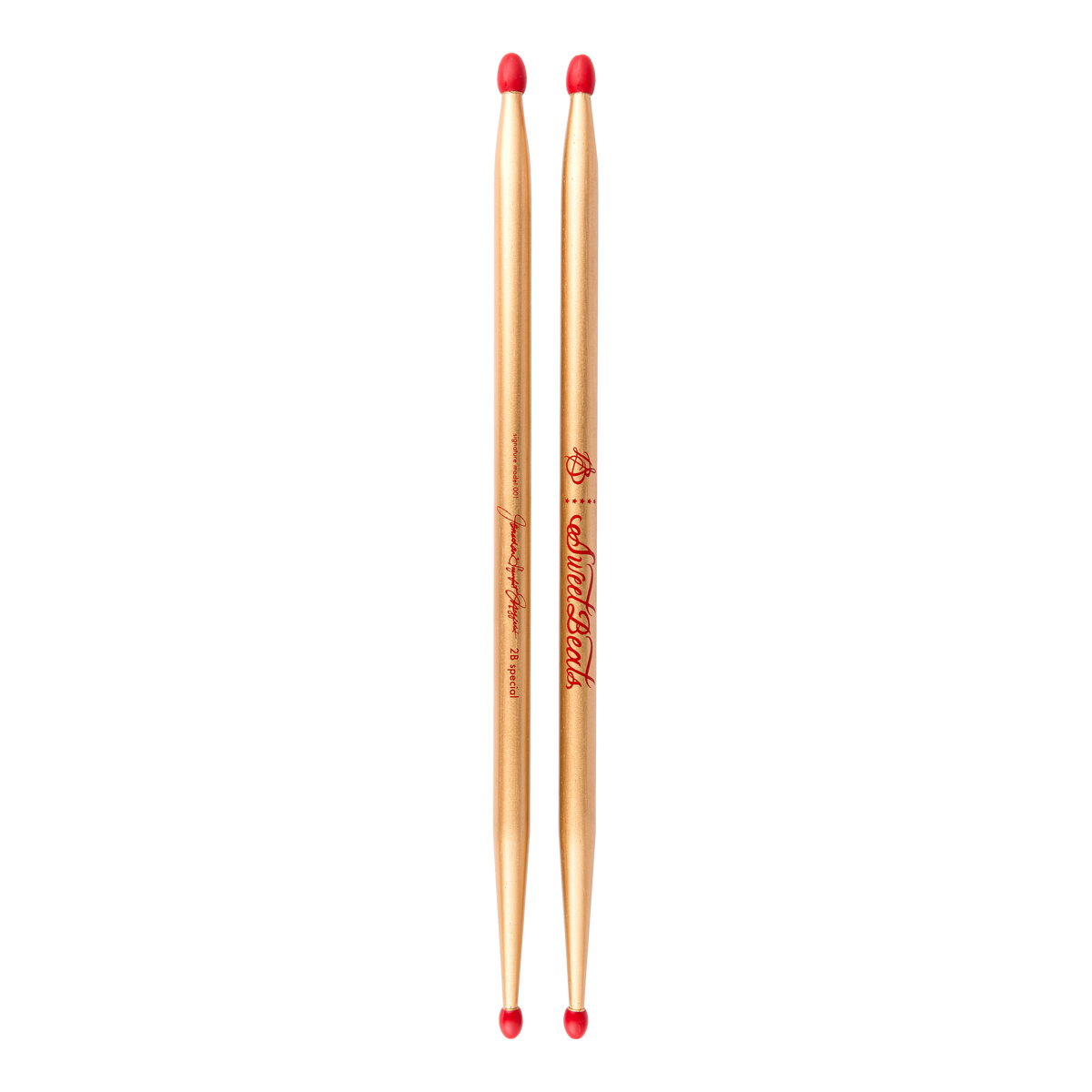 SweetBeats Drum Sticks - Gold Leaf | Red Nylon Tips