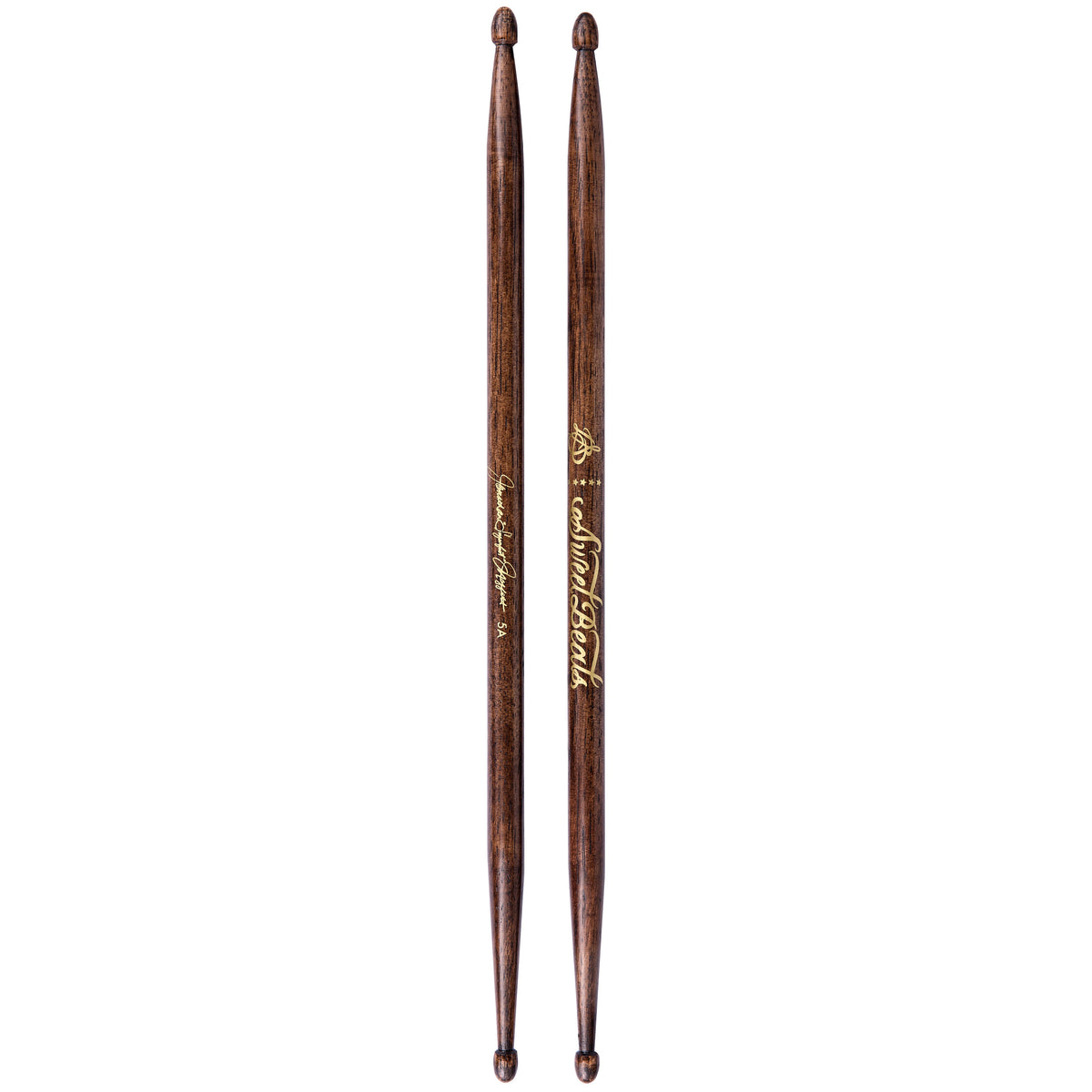 SweetBeats Drum Sticks - Sweet Hickory Espresso Stained Wood  | Wood Tips